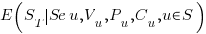 E(S_T delim{|} Se_u, V_u, P_u, C_u, u in S)